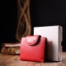 Червоно-чорний жіночий гаманець середнього розміру із зернистої шкіри KARYA (2421125) - 9