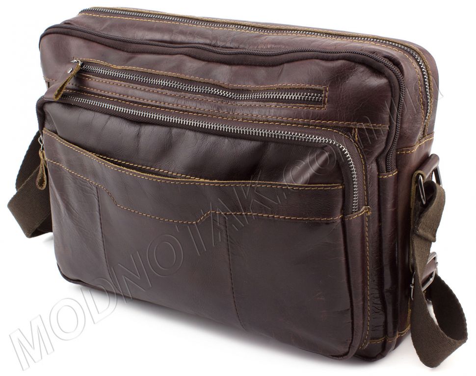 Наплечная мужская сумка из натуральной кожи KLEVENT (11540)