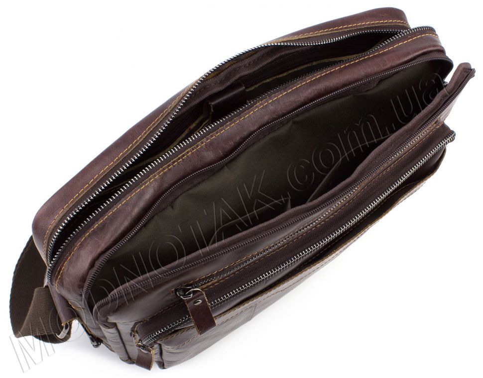 Наплечная мужская сумка из натуральной кожи KLEVENT (11540)