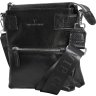Стильная кожаная мужская сумка-планшет через плечо в черном цвете Vip Collection (21089) - 1