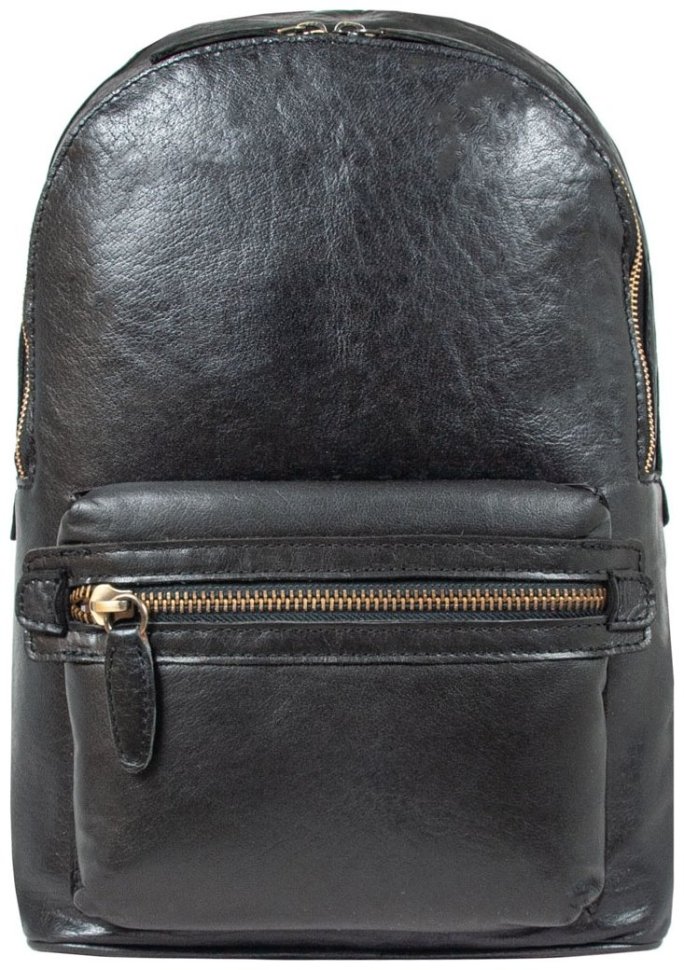 Городской мужской рюкзак из натуральной гладкой кожи Ashwood G38 черного цвета 95439 modnotak фото №1