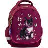 Шкільний рюкзак для дівчинки з бордового текстилю з котиком Bagland Butterfly 55639 - 1