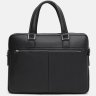 Мужская сумка для ноутбука и документов из черной зернистой кожи Borsa Leather (21323) - 3