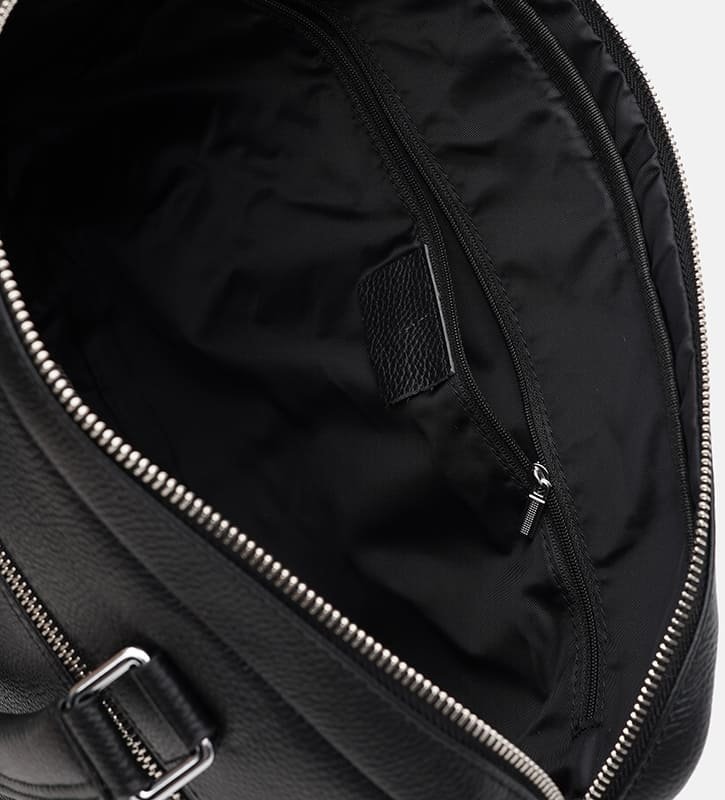 Мужская сумка для ноутбука и документов из черной зернистой кожи Borsa Leather (21323)