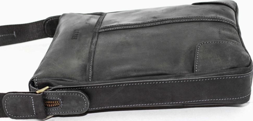 Сумка планшет мужская черного цвета из винтажной кожи VATTO (11681)