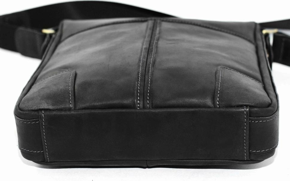 Сумка планшет мужская черного цвета из винтажной кожи VATTO (11681)