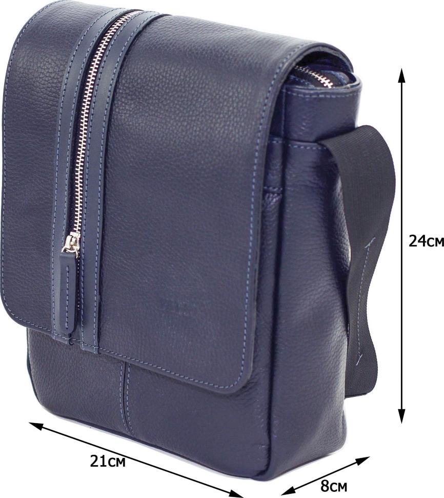 Наплічна чоловіча сумка вертикального типу з фактурної шкіри VATTO (11980)