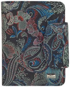 Компактний жіночий гаманець зі шкіри на кнопці Desisan 106739 кольоровий з принтом квітів