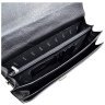 Деловой мужской портфель из натуральной кожи флотар черного цвета Desisan 106939 с плечевым ремнем modnotak фото - 2