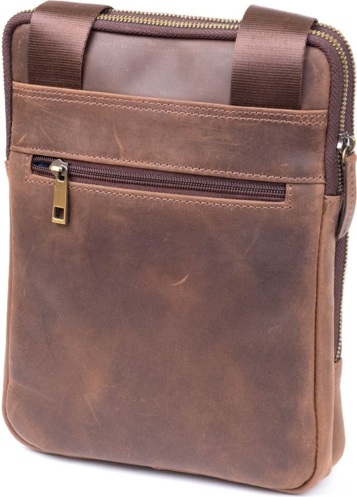 Коричнева чоловіча сумка-планшет із матової шкіри на два відділення SHVIGEL (2411285)