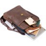 Коричневая мужская сумка-планшет из матовой кожи на два отделения SHVIGEL (2411285) - 5