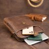 Коричневая мужская сумка-планшет из матовой кожи на два отделения SHVIGEL (2411285) - 7