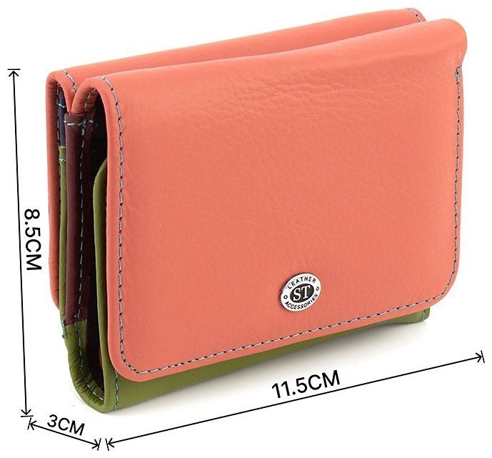 Маленький жіночий гаманець із натуральної різнокольорової шкіри з монетницею ST Leather 1767239 modnotak фото №3