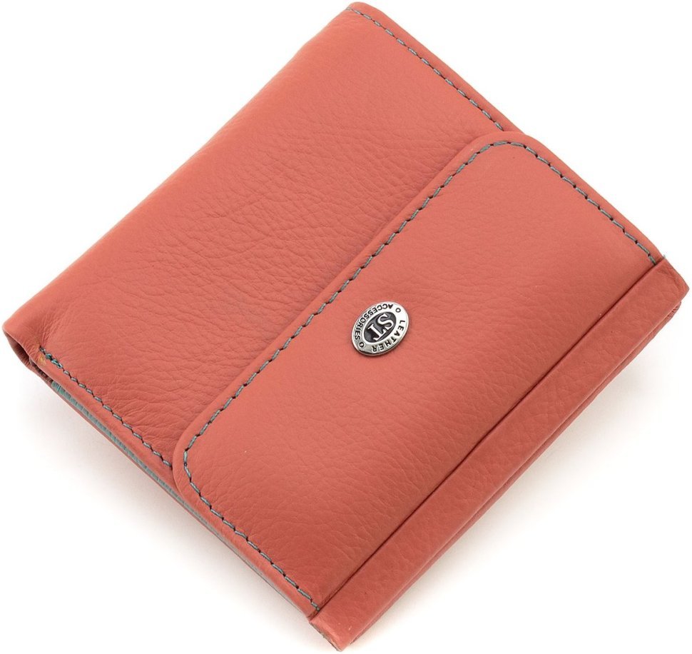 Рожевий жіночий гаманець із натуральної шкіри у невеликому розмірі ST Leather 1767339