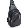 Мужской недорогой рюкзак-слинг через плечо из кожзама черного цвета Monsen (22104) - 1