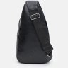 Чоловічий недорогий рюкзак-слінг через плече зі шкірозамінника чорного кольору Monsen (22104) - 3