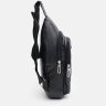 Чоловічий недорогий рюкзак-слінг через плече зі шкірозамінника чорного кольору Monsen (22104) - 4