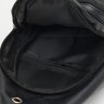 Мужской недорогой рюкзак-слинг через плечо из кожзама черного цвета Monsen (22104) - 5