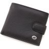 Маленькое мужское портмоне из натуральной кожи черного цвета ST Leather 1767439 - 1