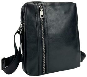 Якісна чоловіча сумка-планшет на плече із гладкої шкіри Tiding Bag 77539