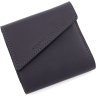 Чорний матовий гаманець із вінтажної шкіри з фіксацією на магніт Grande Pelle 67839 - 4
