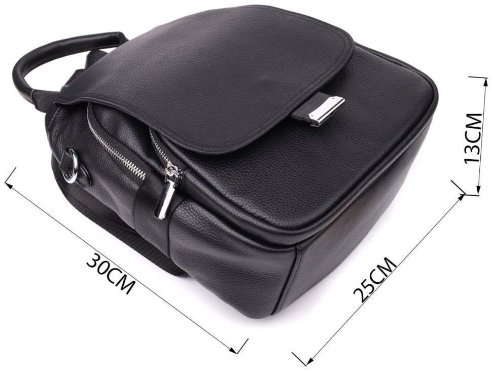 Городской женский рюкзак из натуральной кожи с клапаном на магните Vintage 97839 черного цвета фото №3 Городской женский рюкзак из натуральной кожи с клапаном на магните Vintage 97839 черного цвета modnotak фото №3