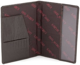 Лаковая обложка из натуральной кожи в коричневом цвете KARYA (092-071)