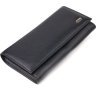 Класичний довгий жіночий гаманець із натуральної чорної шкіри із клапаном CANPELLINI (2421529) - 1