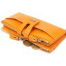 Оранжевый женский кошелек из натуральной зернистой кожи с хлястиком на кнопке CANPELLINI (2421631) - 6