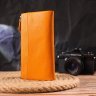 Оранжевый женский кошелек из натуральной зернистой кожи с хлястиком на кнопке CANPELLINI (2421631) - 8