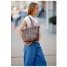 Плетеная женская сумка из винтажной кожи темно-коричневого цвета BlankNote Пазл L 78739 - 7