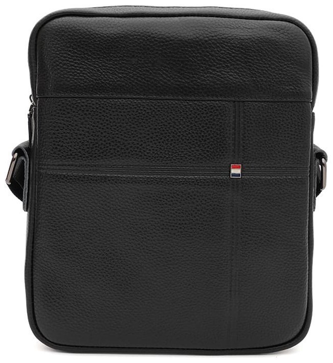 Надежная мужская кожаная сумка черного цвета Borsa Leather 88739 modnotak фото №1