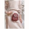 Кожаная женская мини сумка бордового цвета на цепочке BlankNote Kroha 79039 - 3