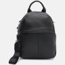 Середній жіночий шкіряний рюкзак-сумка чорного кольору Ricco Grande (59139) - 2