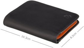 Мініатюрне чоловіче портмоне з натуральної чорної шкіри під купюри та картки Visconti Lank 69139