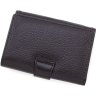 Гарний чорний гаманець з натуральної шкіри з хлястиком Tony Bellucci (12458) - 3