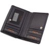 Красивый черный кошелек из натуральной кожи с хлястиком Tony Bellucci (12458) - 6