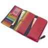 Місткий червоний жіночий гаманець із натуральної високоякісної шкіри на кнопці Visconti 69239 - 8