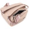 Жіночий пудровий рюкзак з якісної натуральної шкіри на блискавці KARYA 69739 - 5