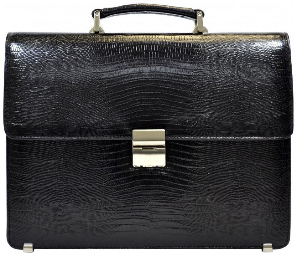 Деловой кожаный мужской портфель черного цвета Desisan 79839 modnotak фото №1