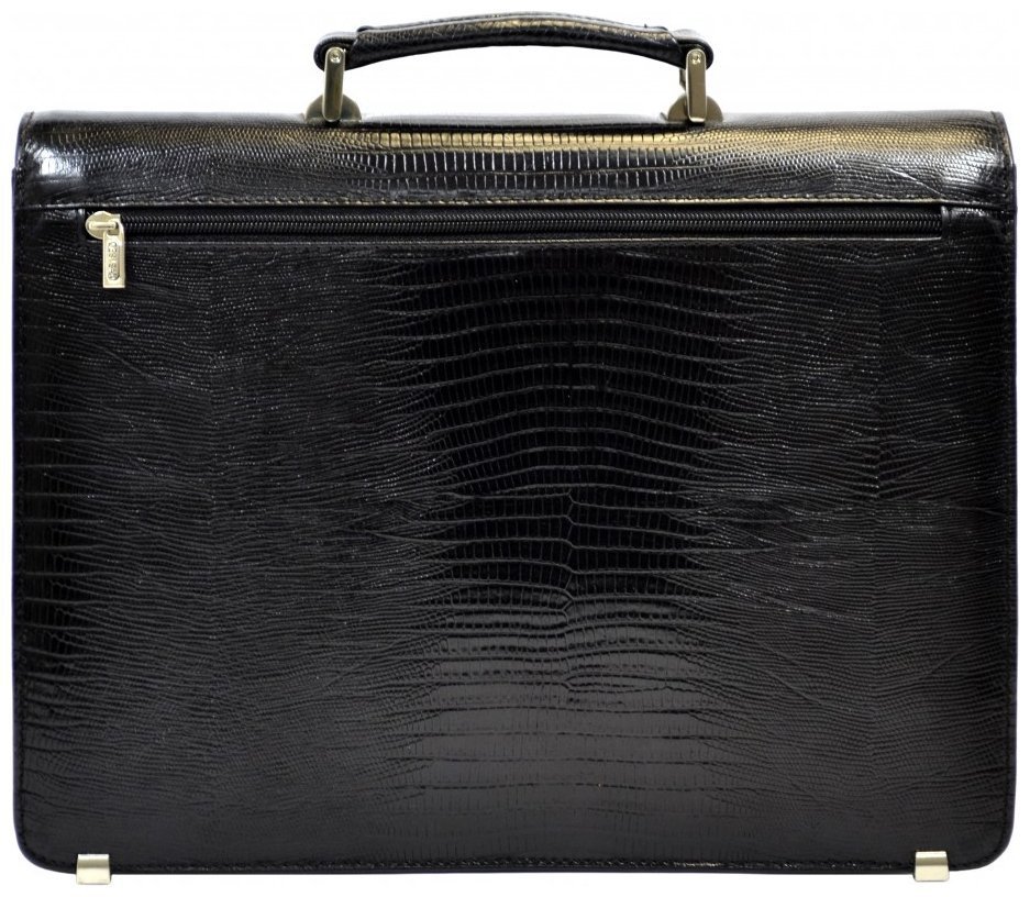 Деловой кожаный мужской портфель черного цвета Desisan 79839 modnotak фото №2