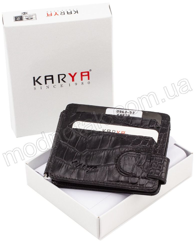 Удобный кожаный зажим для купюр KARYA (0963-53)