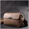 Бежевая женская сумка-кроссбоди из натуральной кожи с текстильной плечевой лямкой Vintage 2422403 - 8
