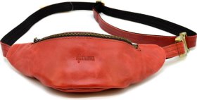Красная поясная женская сумка из натуральной кожи TARWA (21635)