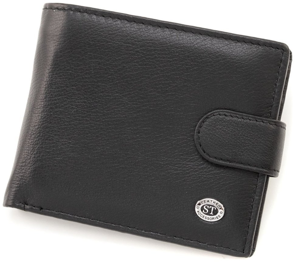 Классическое мужское портмоне из натуральной кожи ST Leather 90840 черного цвета фото №1 Классическое мужское портмоне из натуральной кожи ST Leather 90840 черного цвета modnotak фото №1