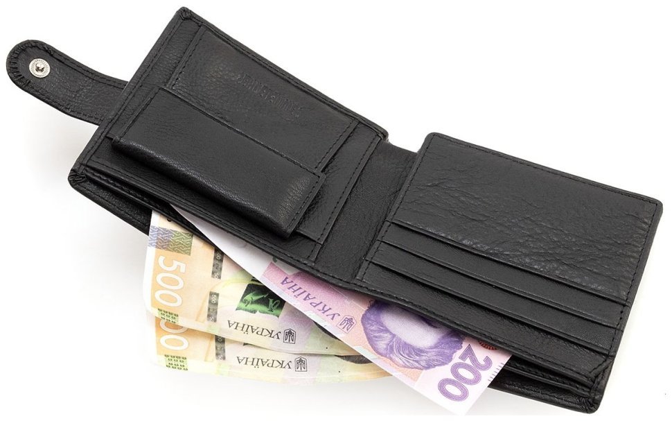 Классическое мужское портмоне из натуральной кожи ST Leather 90840 черного цвета фото №6 Классическое мужское портмоне из натуральной кожи ST Leather 90840 черного цвета modnotak фото №6