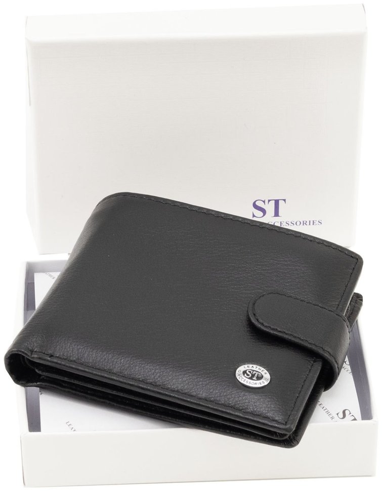 Классическое мужское портмоне из натуральной кожи ST Leather 90840 черного цвета фото №9 Классическое мужское портмоне из натуральной кожи ST Leather 90840 черного цвета modnotak фото №9