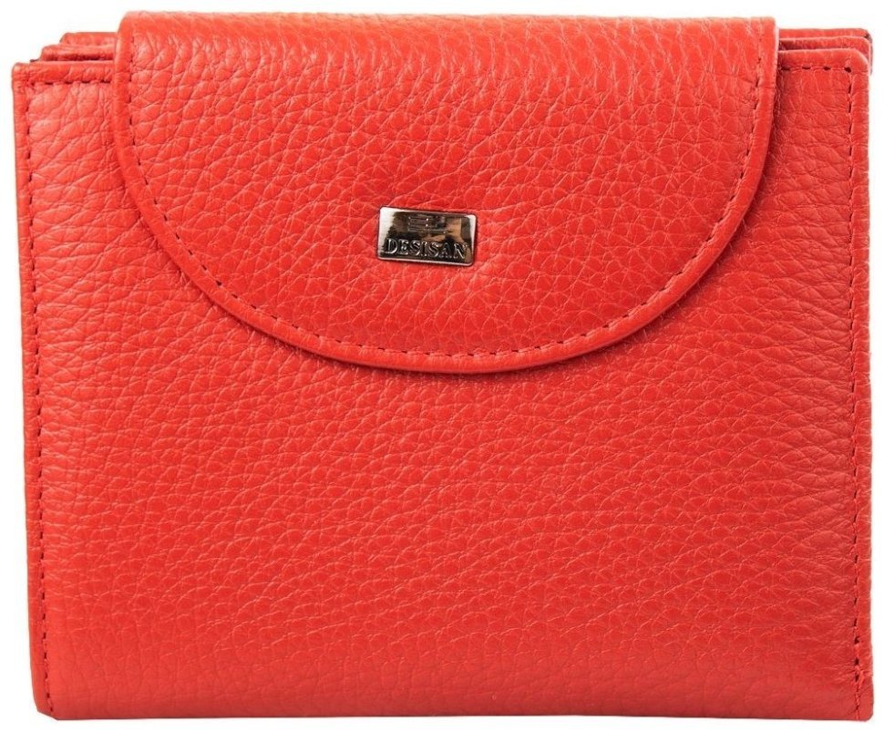 Компактний жіночий гаманець зі шкіри червоного кольору Desisan 81440 modnotak фото №1