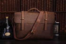 Чоловічий портфель з натуральної шкіри під старовину VINTAGE STYLE (14063)