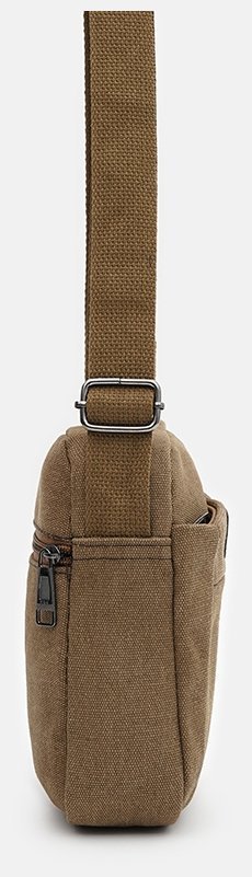 Маленька коричнева чоловіча сумка на плече із текстилю Monsen 71540